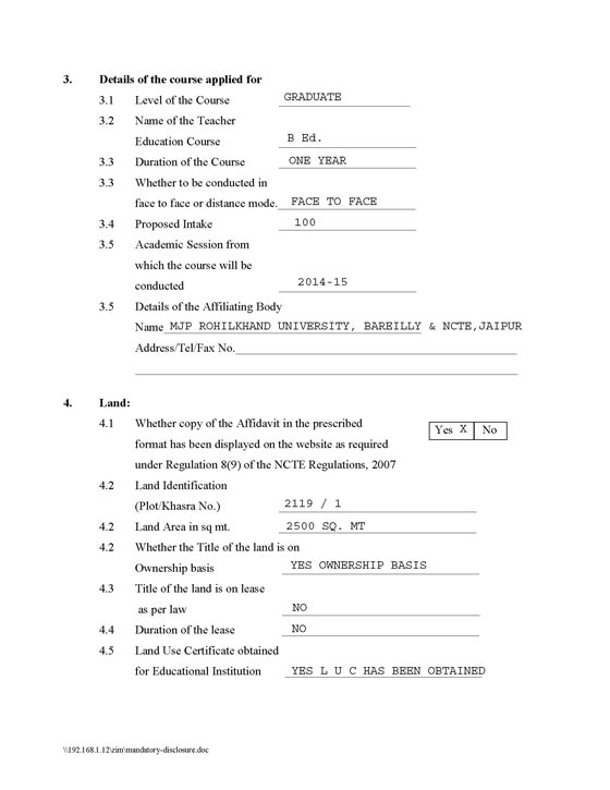 Mandatory disclosure